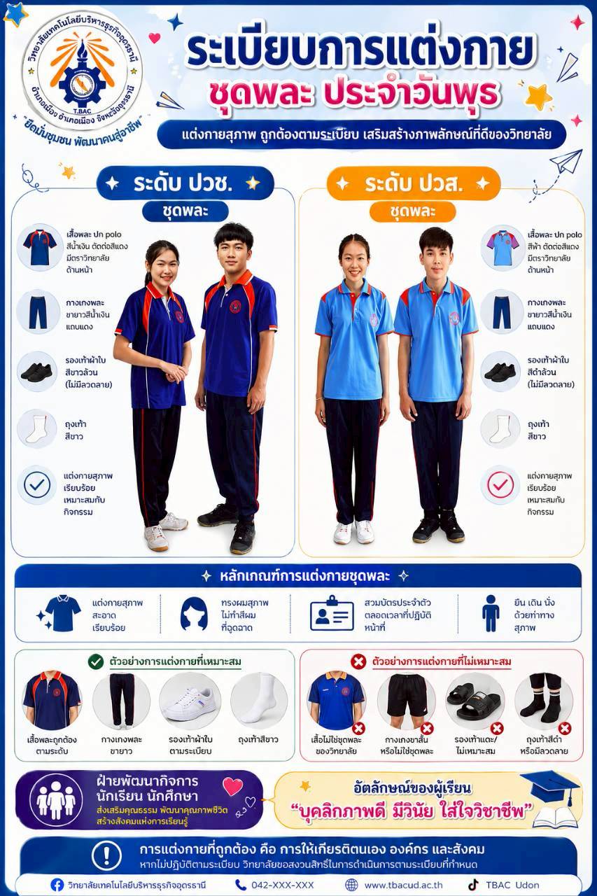 การแต่งกายระดับ ปวช. และ ปวส.