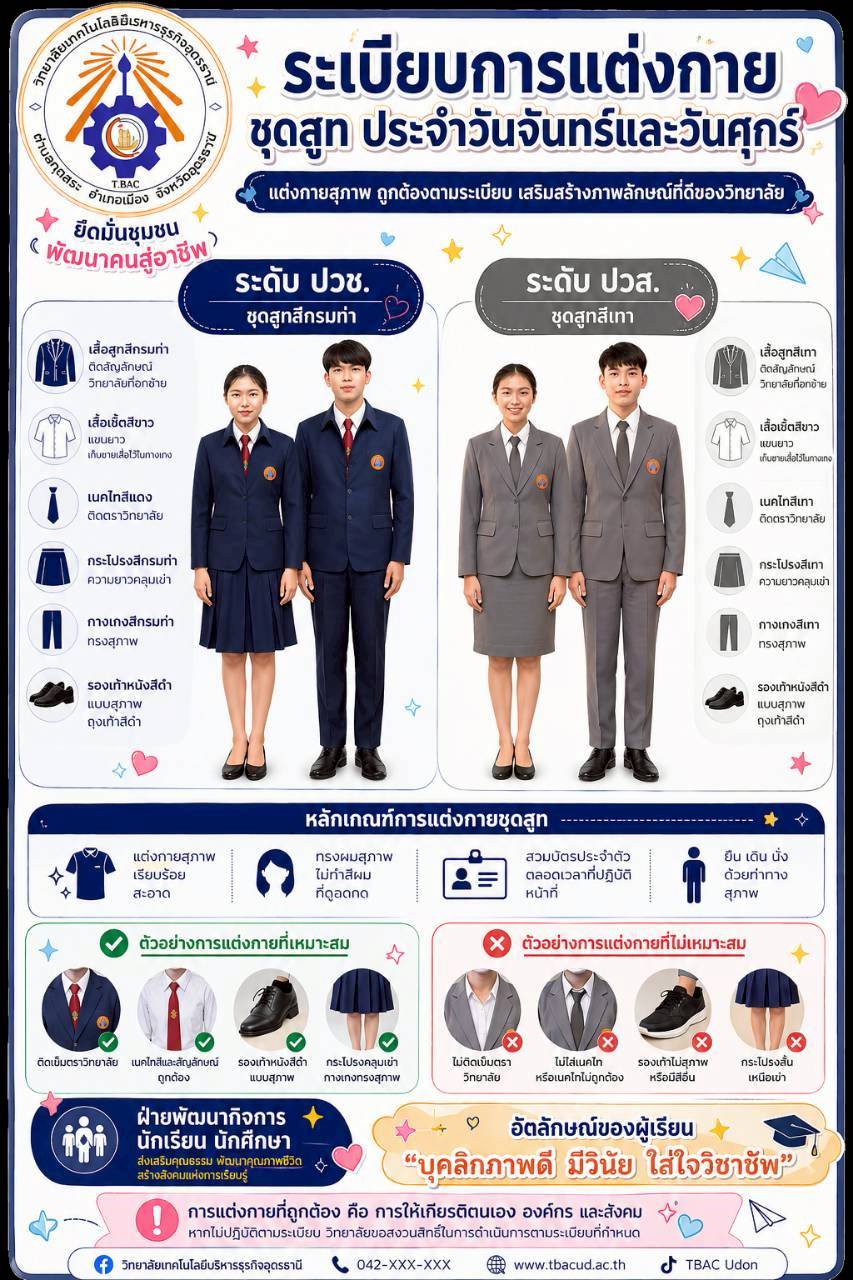 การแต่งกายระดับ ปวช. และ ปวส.